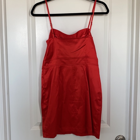satin red mini dress - Picture 5 of 6